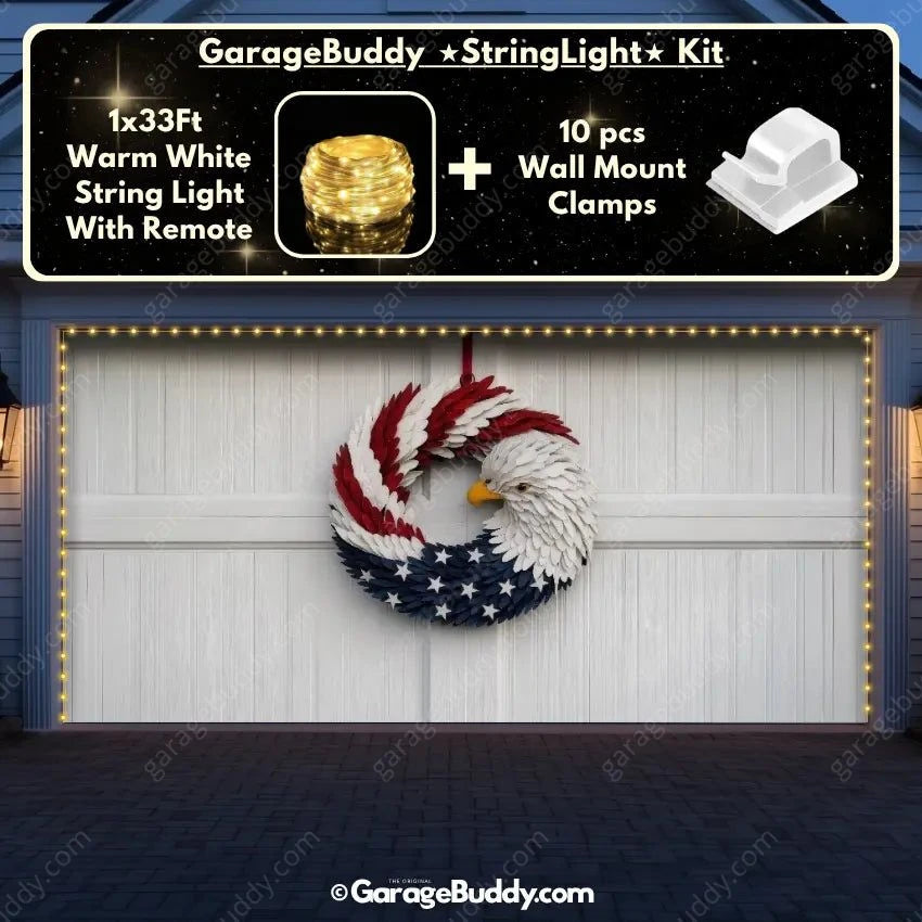 Patriotic Eagle Wreath | Patriotic Garage Door Cover