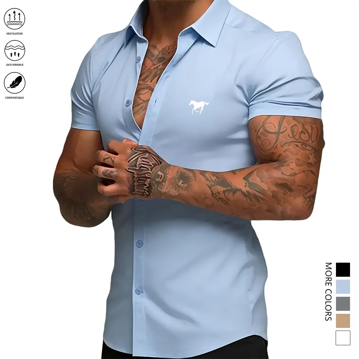 Men's Slim Fit Short Sleeve Shirt