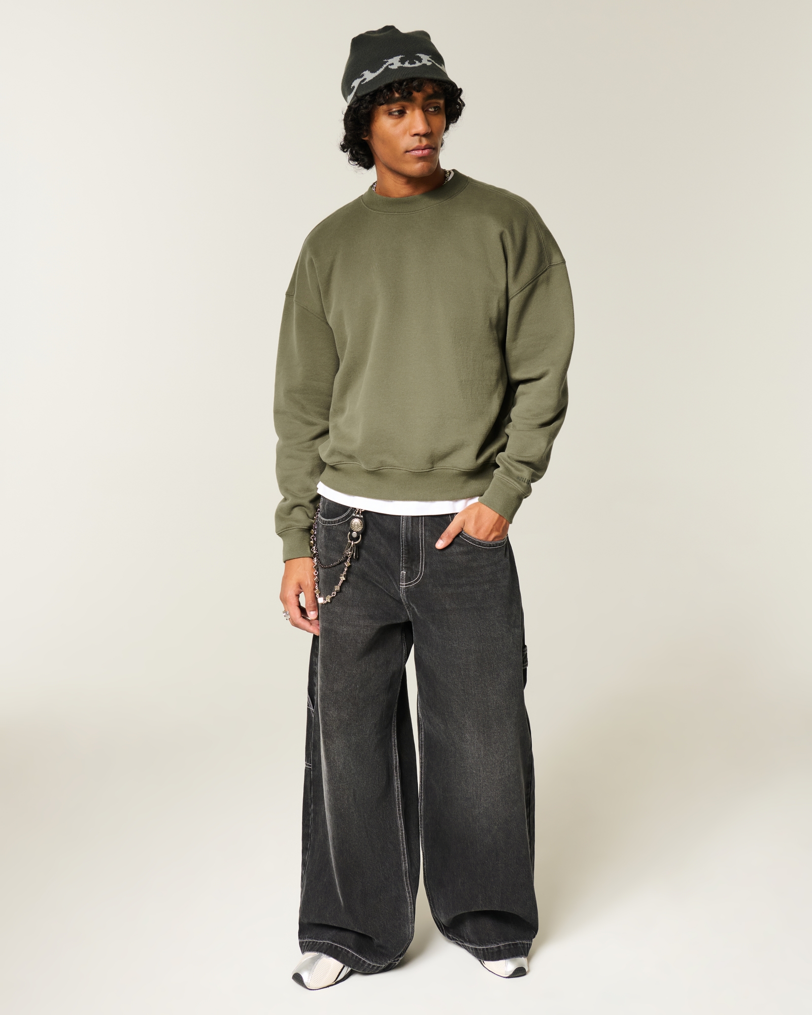 Boxy Camo Crew Sweatshirt