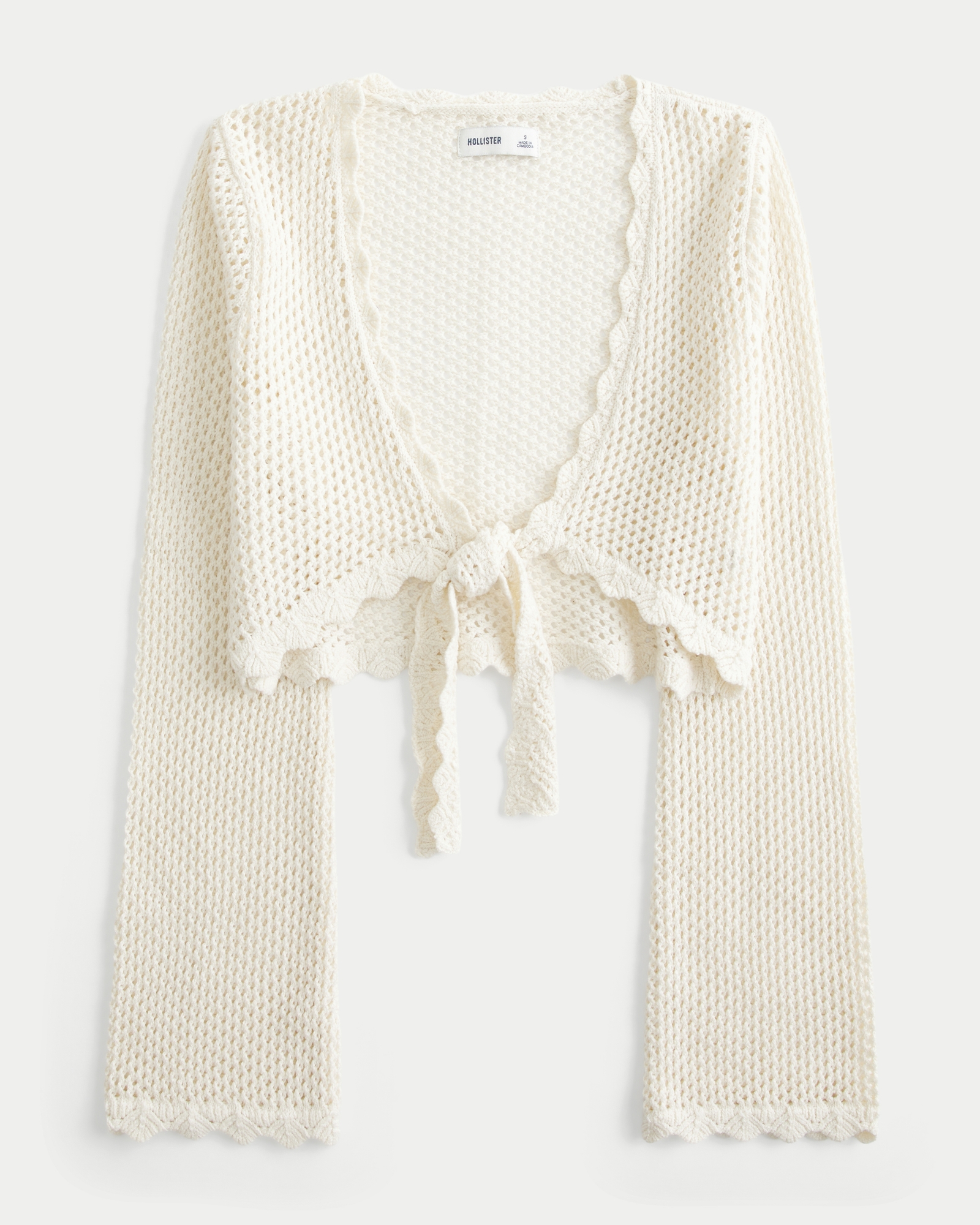 Long-Sleeve Tie Front Shrug