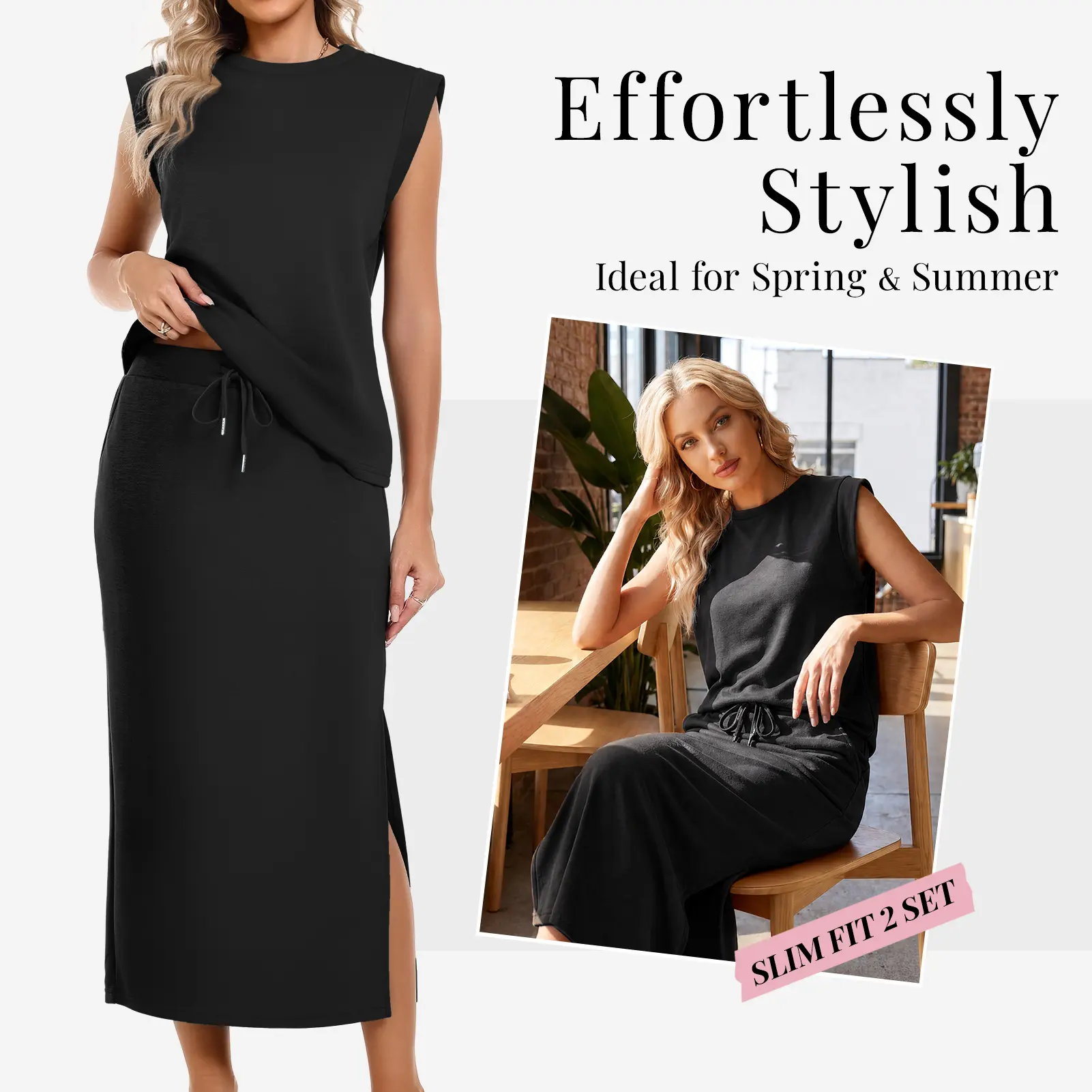 Women's 2-Piece Fitted Basic Outfits