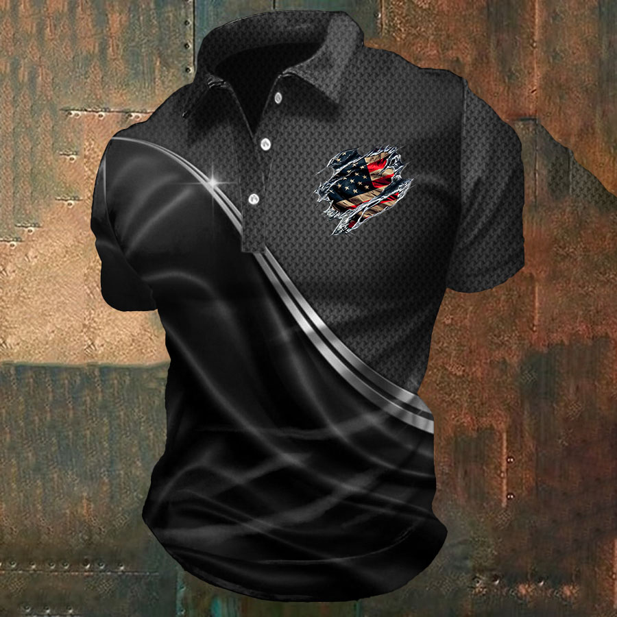 Men's 250th Anniversary Printed Casual Polo Shirt