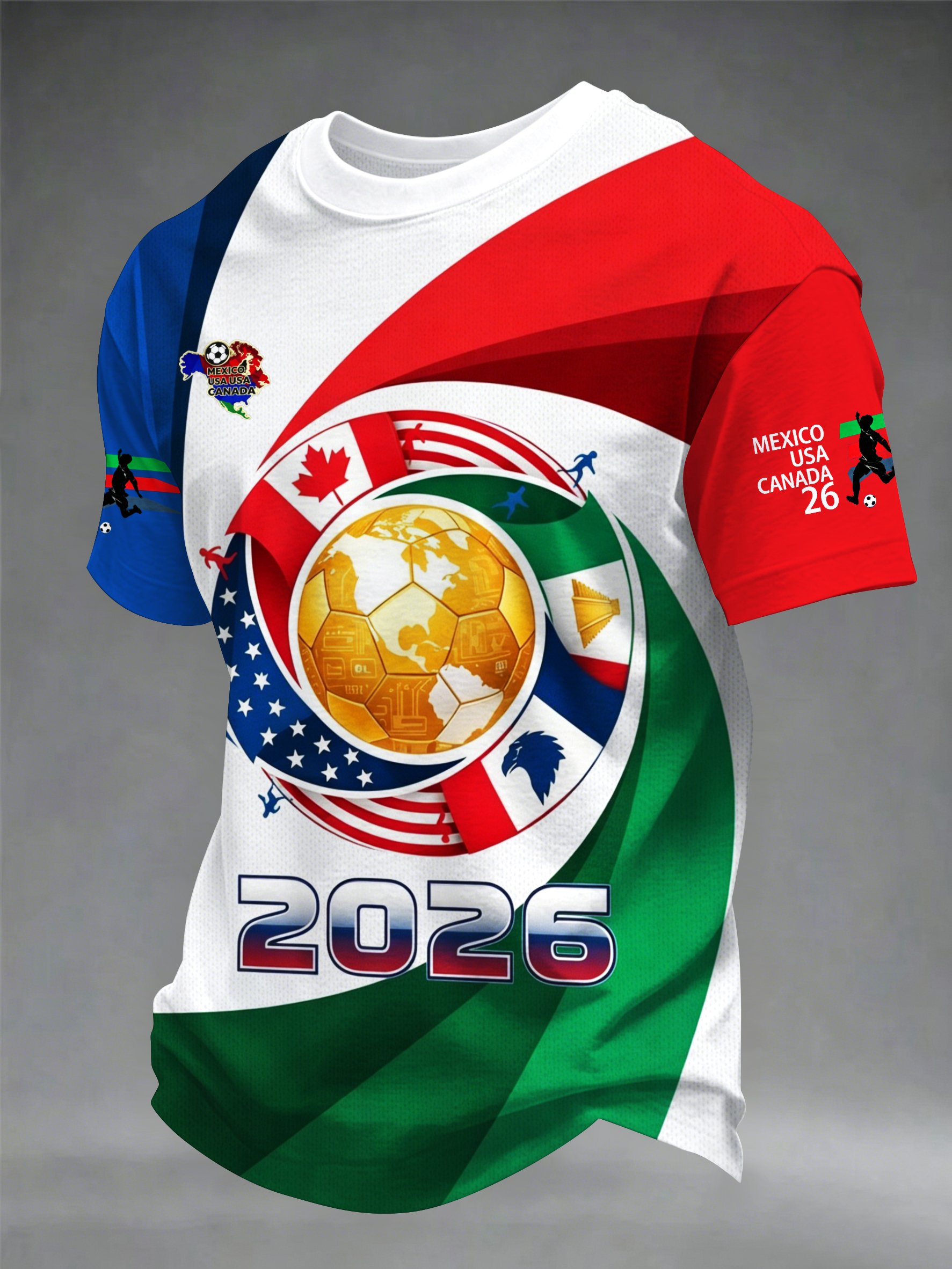 Men's Football Lovers Print Comfortable Short-Sleeve T-Shirt
