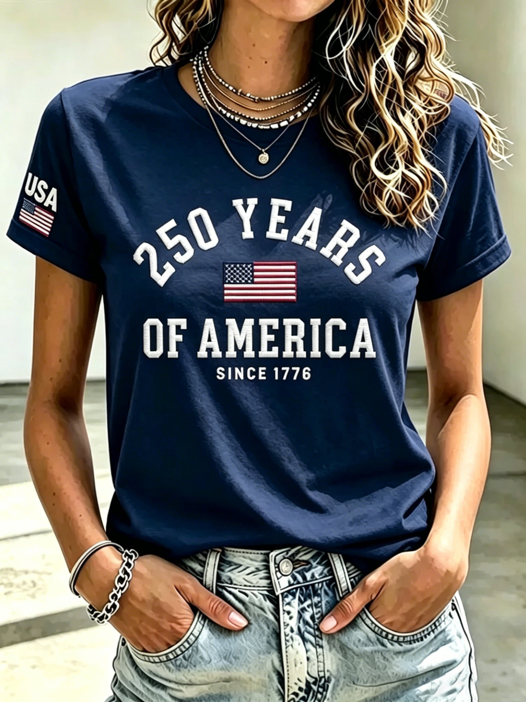 Women's 250th Anniversary of the United States Printed T-shirt