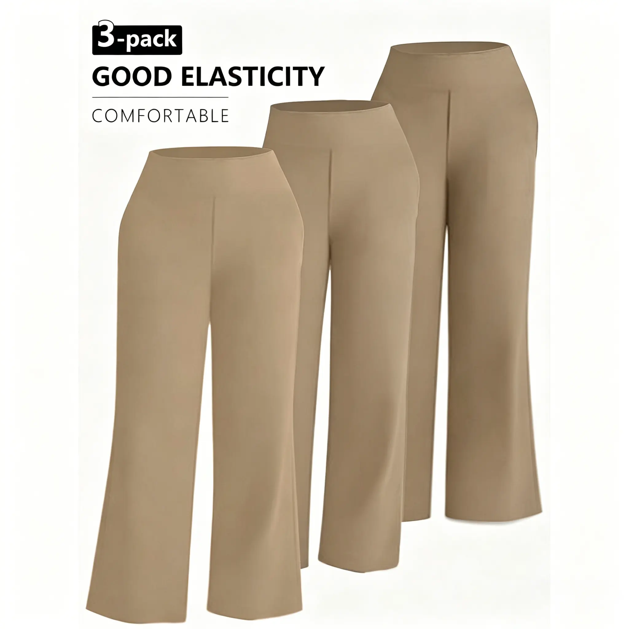 Women's wide-leg suit pants (elastic waist design)