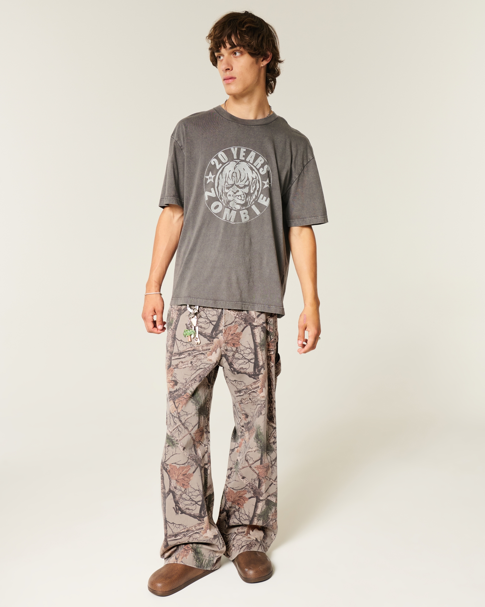 Dark Wash Logo Embroidery Super Baggy Jeans