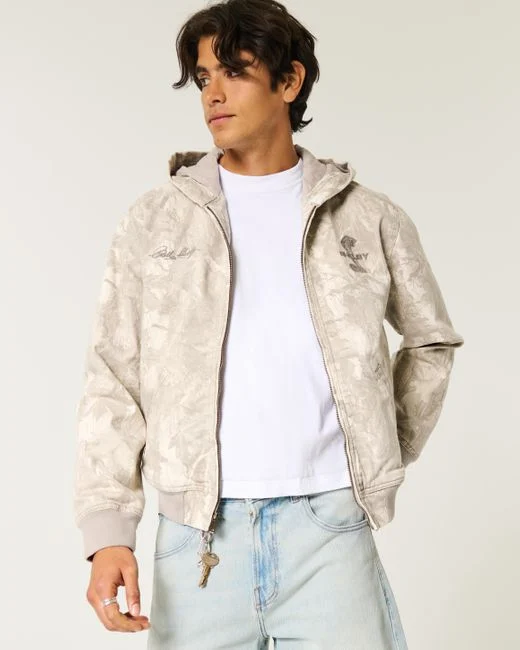 Natural Shelby Graphic Zip-up Hoodie Jacket