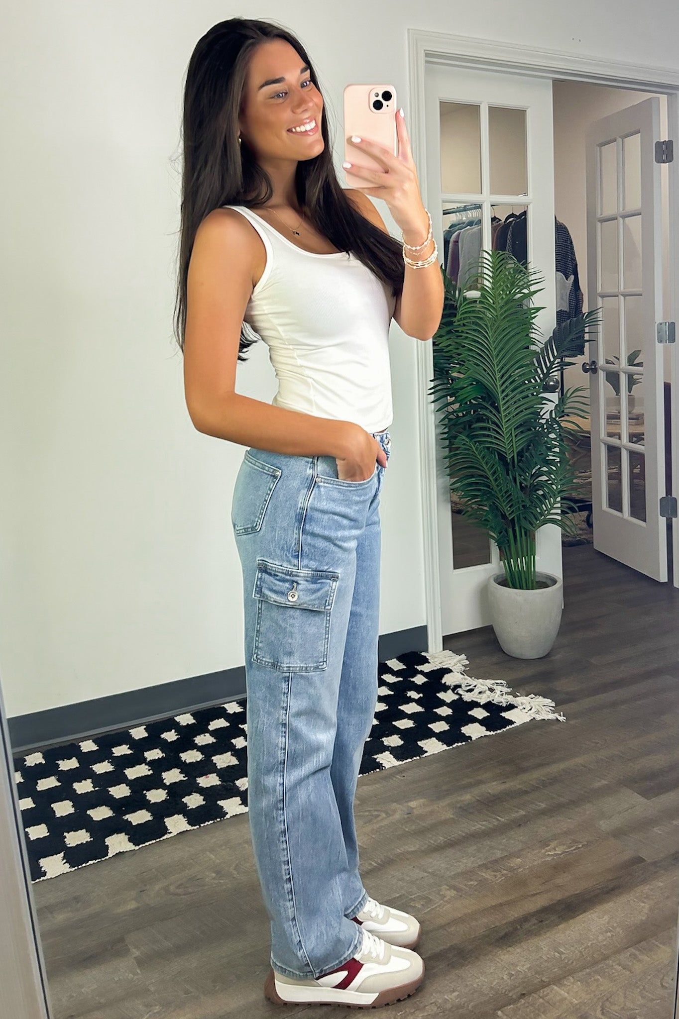 High Rise Cargo Dad Jeans