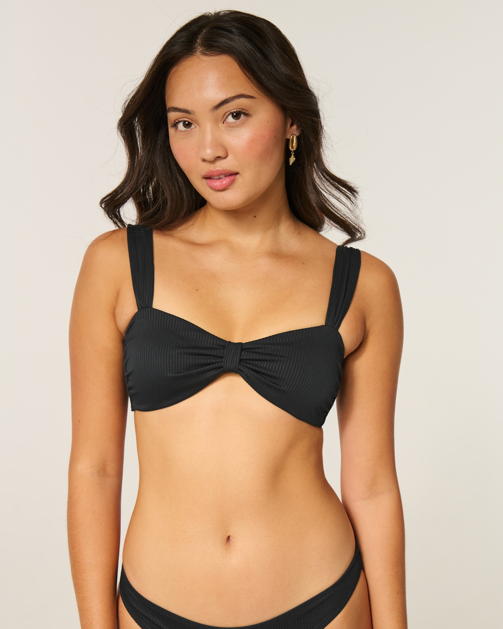 Ribbed Sweetheart Scoop Bikini Top