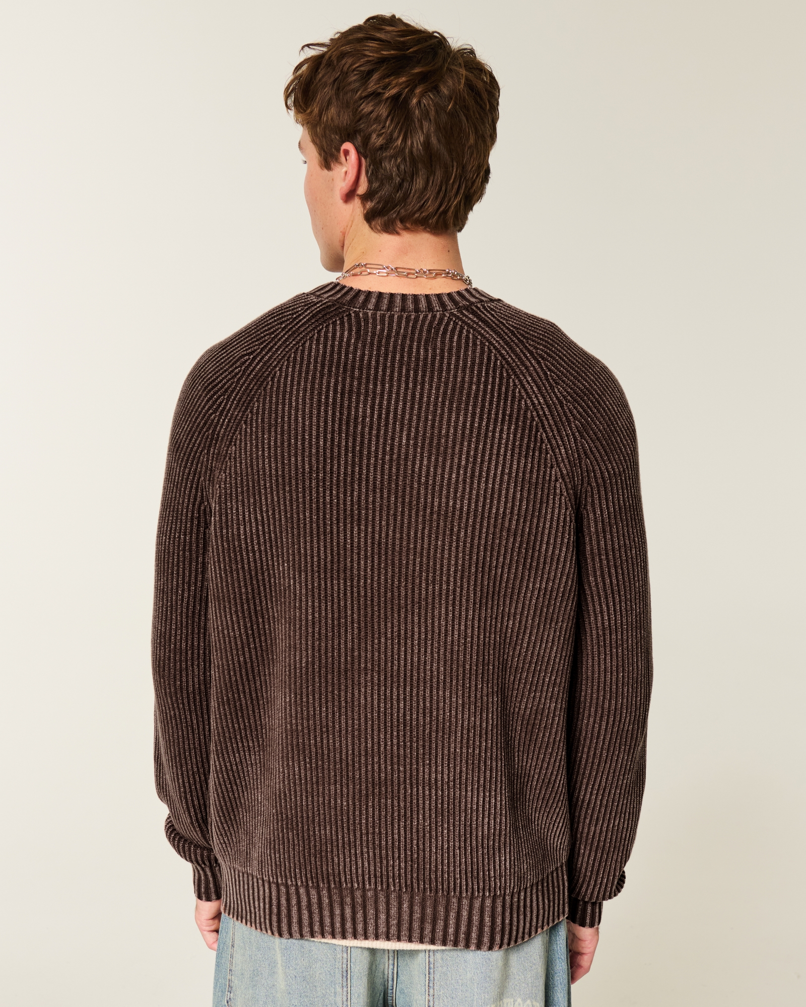 Boxy Washed Crew Sweater