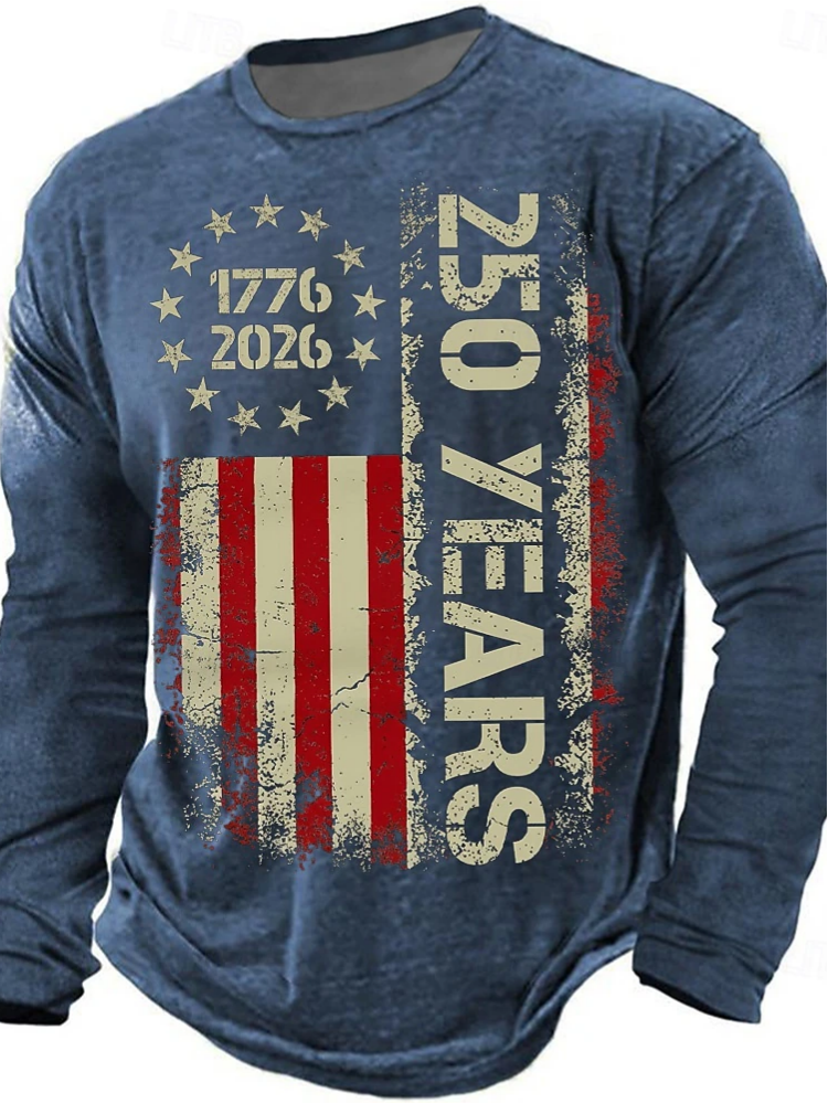 Vintage Design 250Th Anniversary Commemorative Long Sleeved T-Shirt