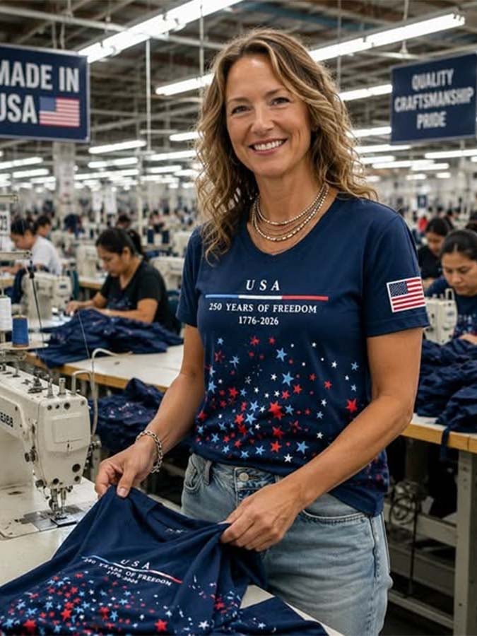 Women'S Casual Independence Day Printed Top