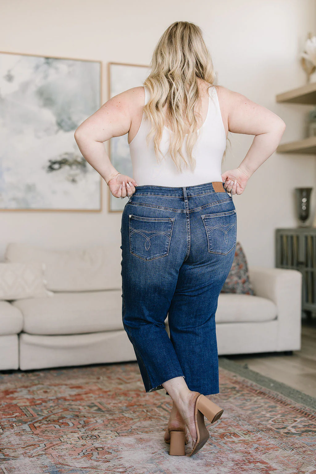 High Rise Wide Leg Crop Jeans