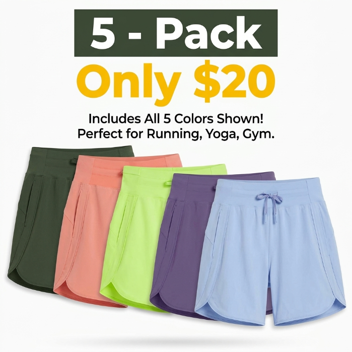 🔥Women’s High-Waist Quick-Dry Athletic Shorts (3