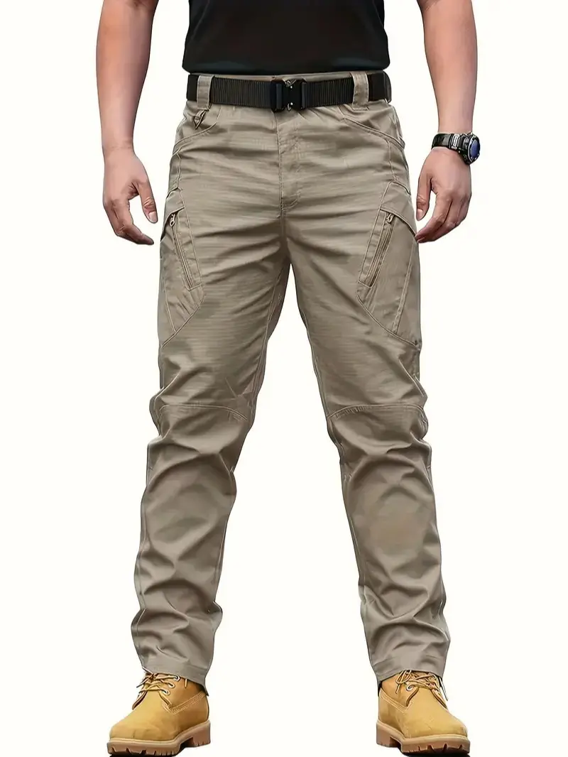 Men's Tactical Cargo Pants — Combat-Inspired Versatility, Mid-Rise Elastic Pull-On Design, Multi-Pocket Configuration