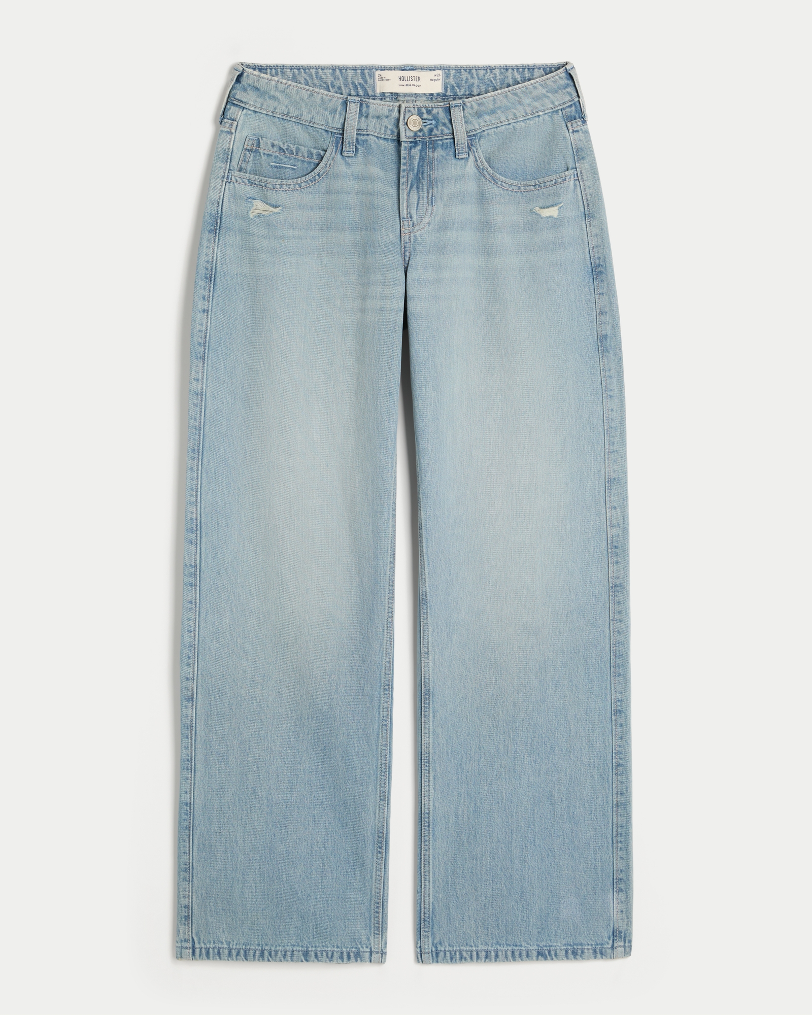 Low-Rise Dark Wash Baggy Jeans