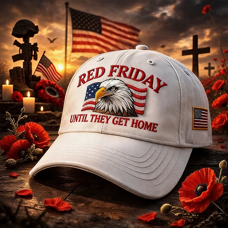 Unisex casual red Friday print hat