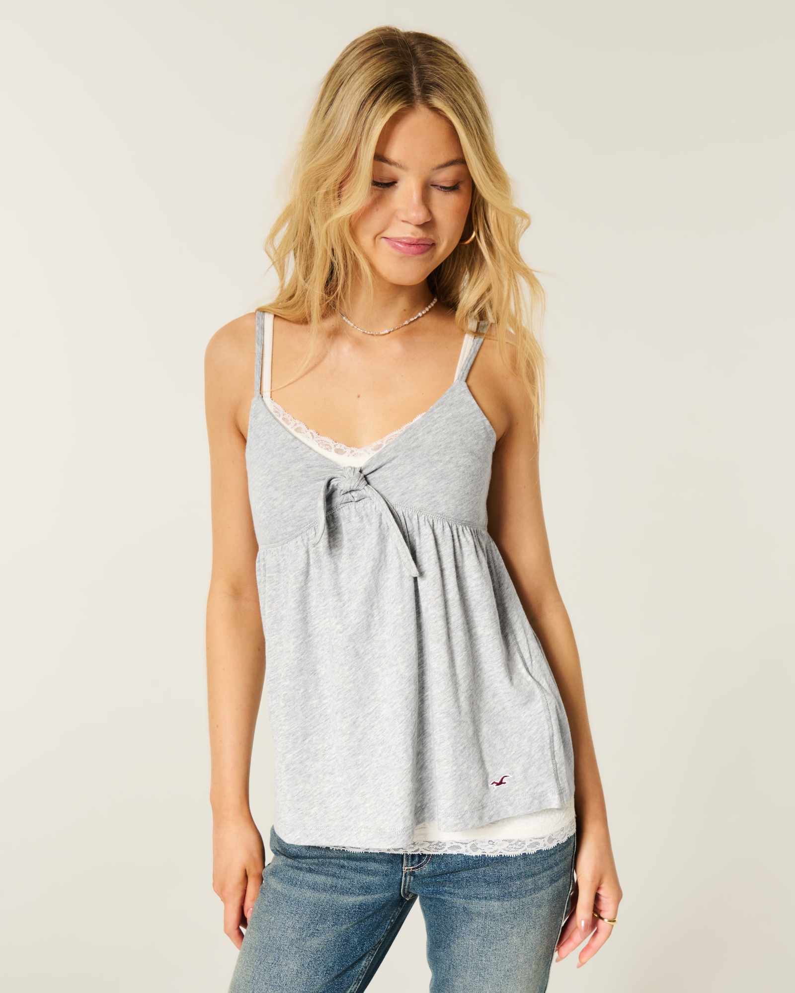 Tie Front Babydoll Cami