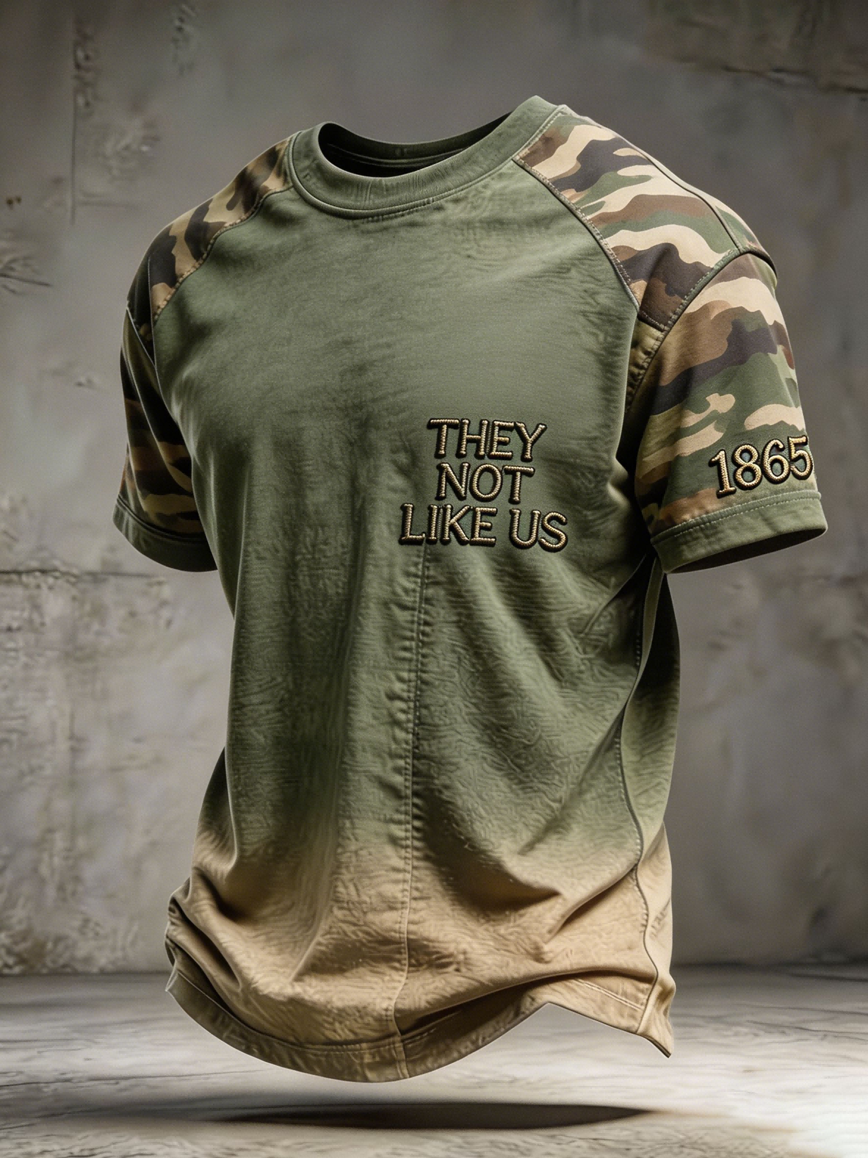 (They Not Like Us 1865 Camo Sleeve African Pride)African Men - Fashion Art T-Shirt