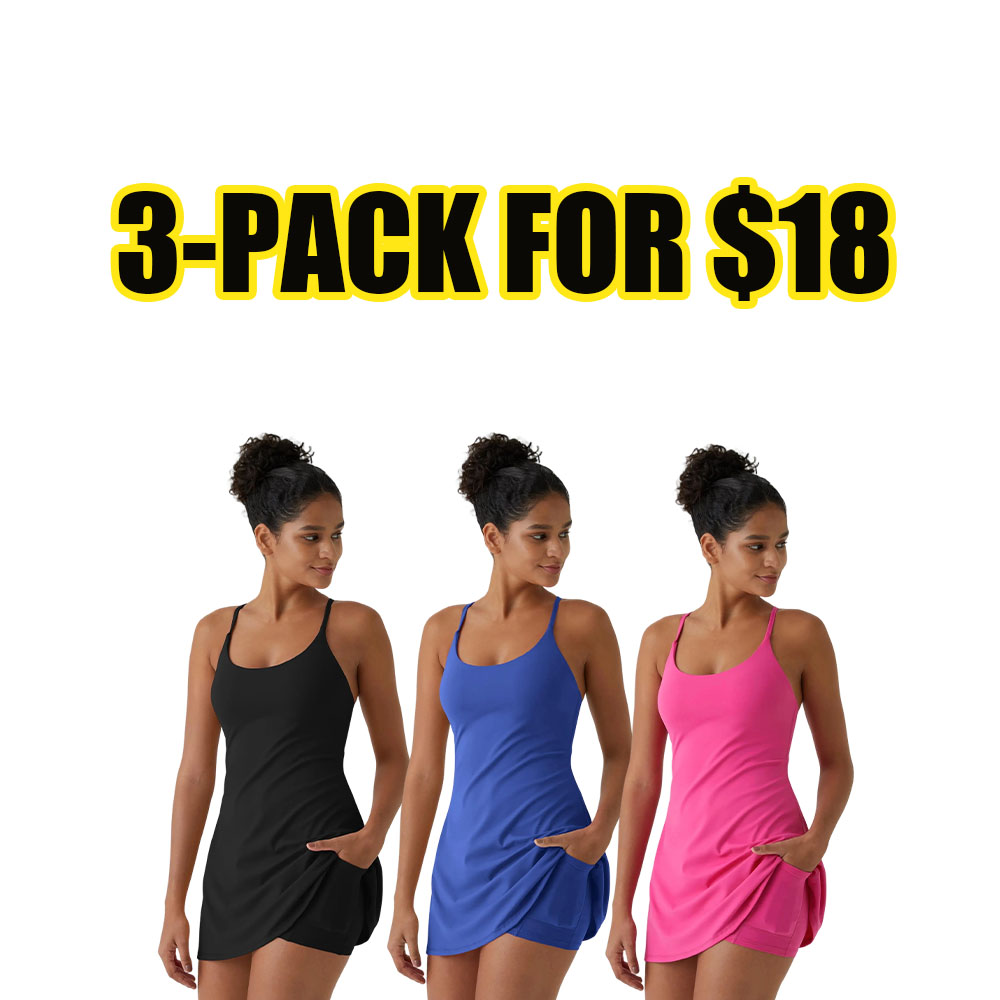 Women’s Plush Backless Active Dress – Soft Stretch Lounge & Workout One-Piece (XS–5XL)
