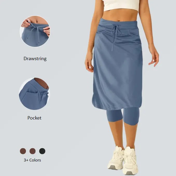 🎾 Knee-Length Active Tennis Skort