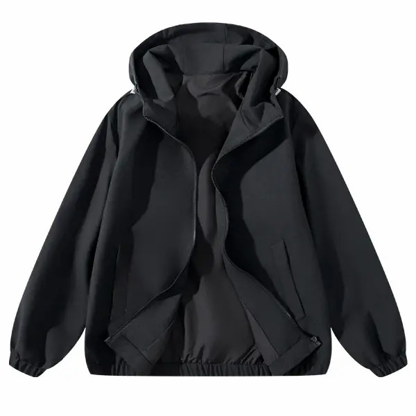 Unisex Vintage Washed Zip Up Hoodie – Retro Streetwear Casual Jacket