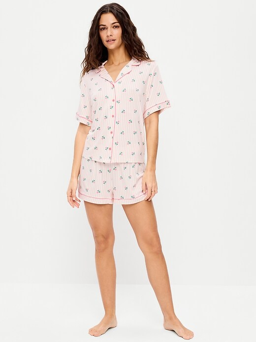 Sunday Sleep Knit Jersey Short Set Pink Floral