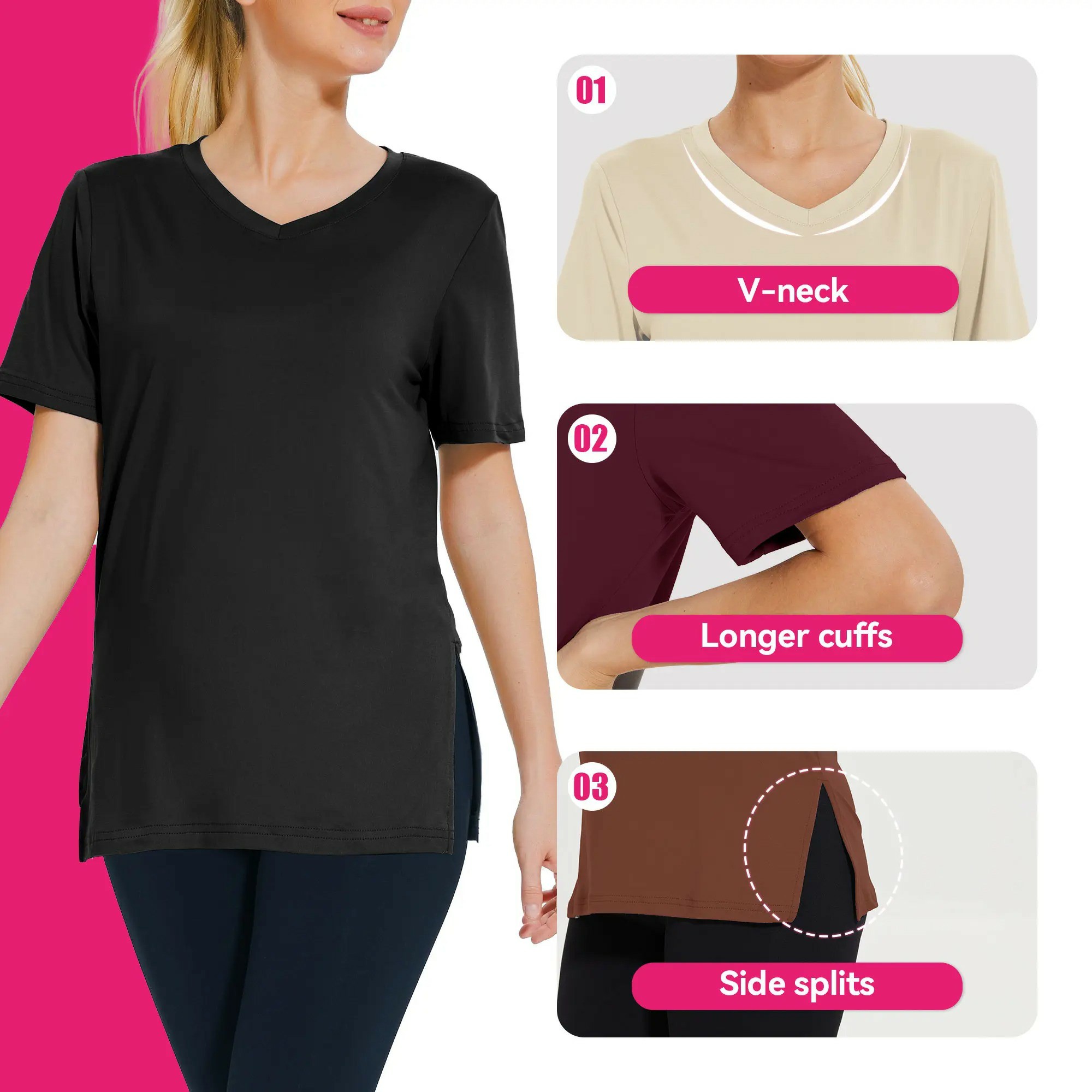 🔥Easter Sale!V-Neck Loose Fit Tee