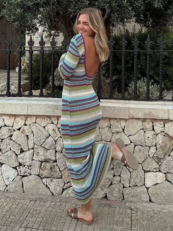 ⚡ Striped Knit Sweater Dress – Chic, Cozy, and Perfect for Fall Vibes ⚡