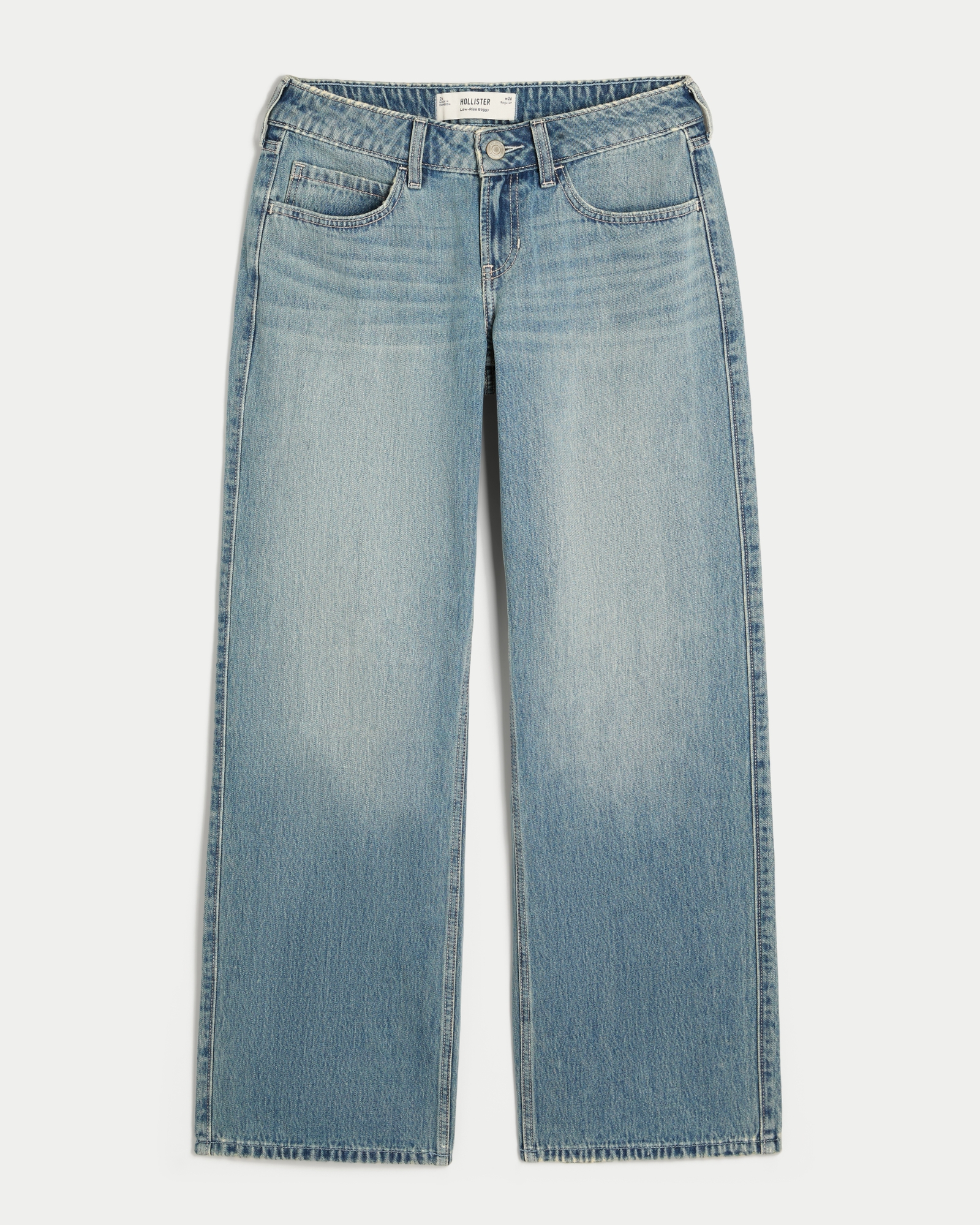 Low-Rise Dark Wash Baggy Jeans