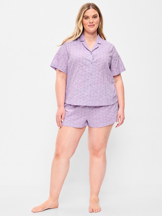 Classic Eyelet Sleep Short Set  Fresh Lilac