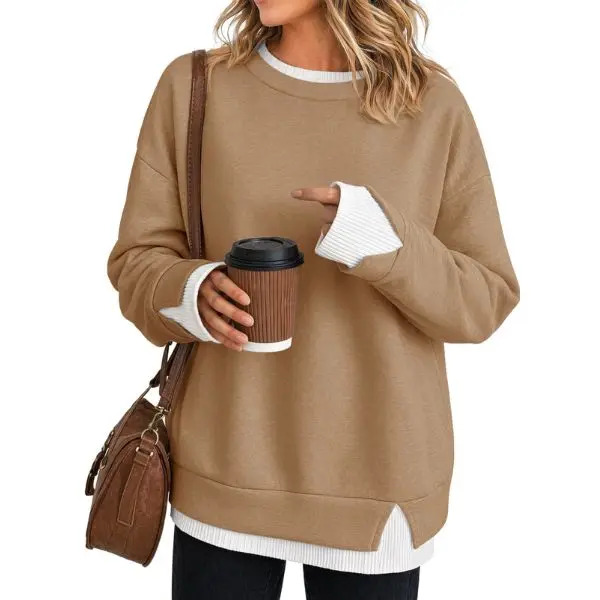 Women's faux-layered style sweatshirt