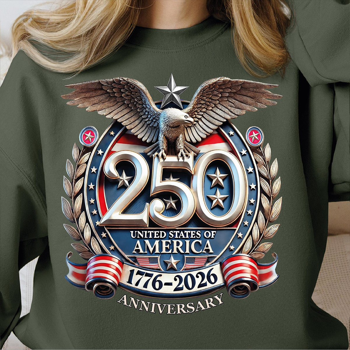 Women's Casual American 250Th Anniversary Printed Hoodie
