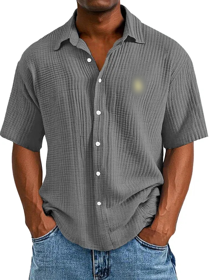 🔥🔥 Men's Loose Fit ✨ Textured Short-Sleeve 🌿 😎