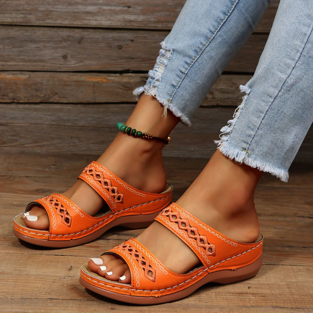 Open Toe Flats Sandals (multiple color options)