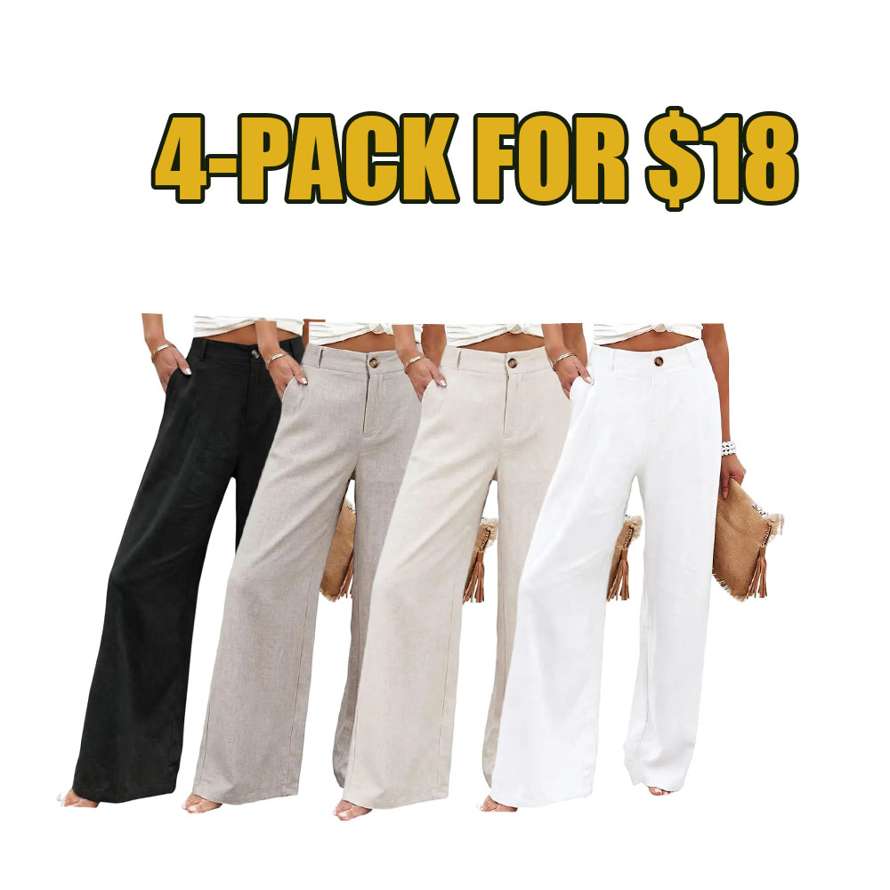 🌿 Women's High-Waisted Wide-Leg Linen Pants - Summer Casual Comfort