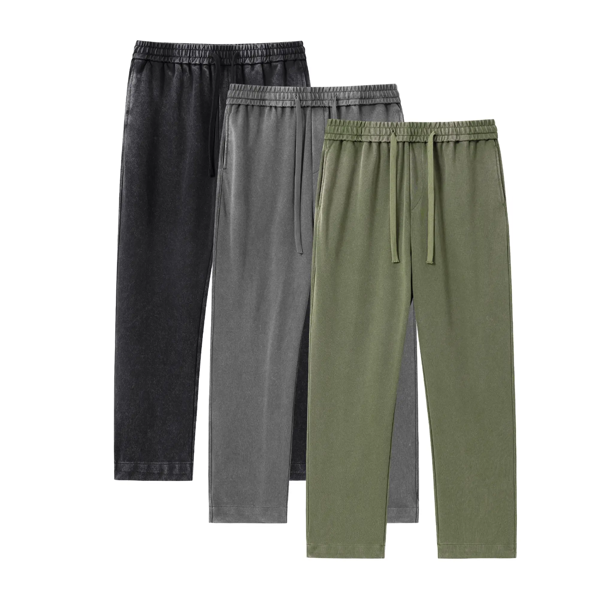 Unisex 4-Pack Acid Wash Cotton Sweatpants – Solid Color Athletic Casual All-Season Bottoms