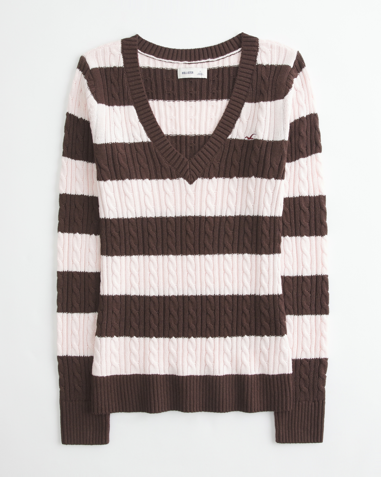Cable-Knit Icon V-Neck Sweater