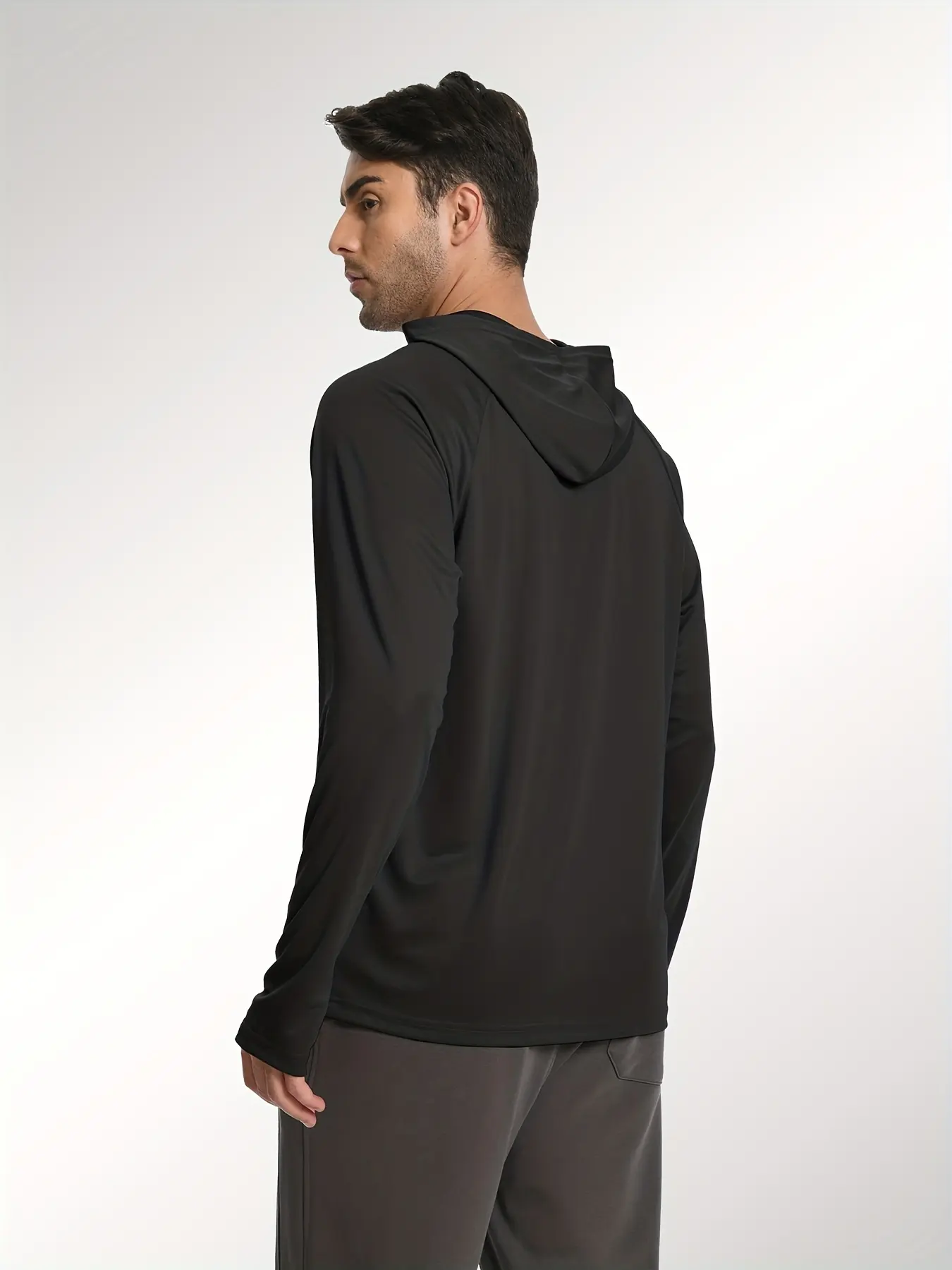 Men’s Athletic Hooded Long Sleeves – Quick Dry Running Shirts with Thumb Holes Sports Activewear Set