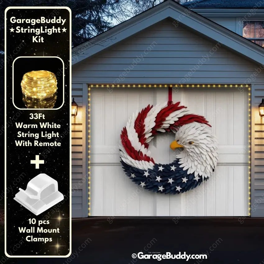Patriotic Eagle Wreath | Patriotic Garage Door Cover