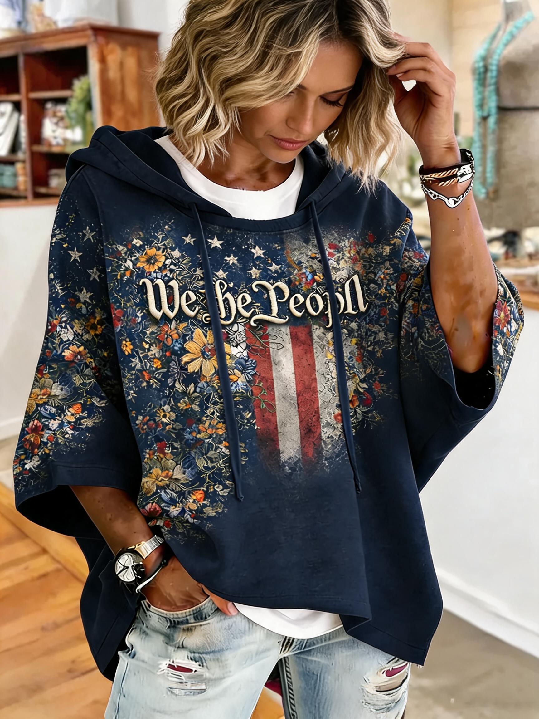 Women's Patriots We The People American Flag Hoodie