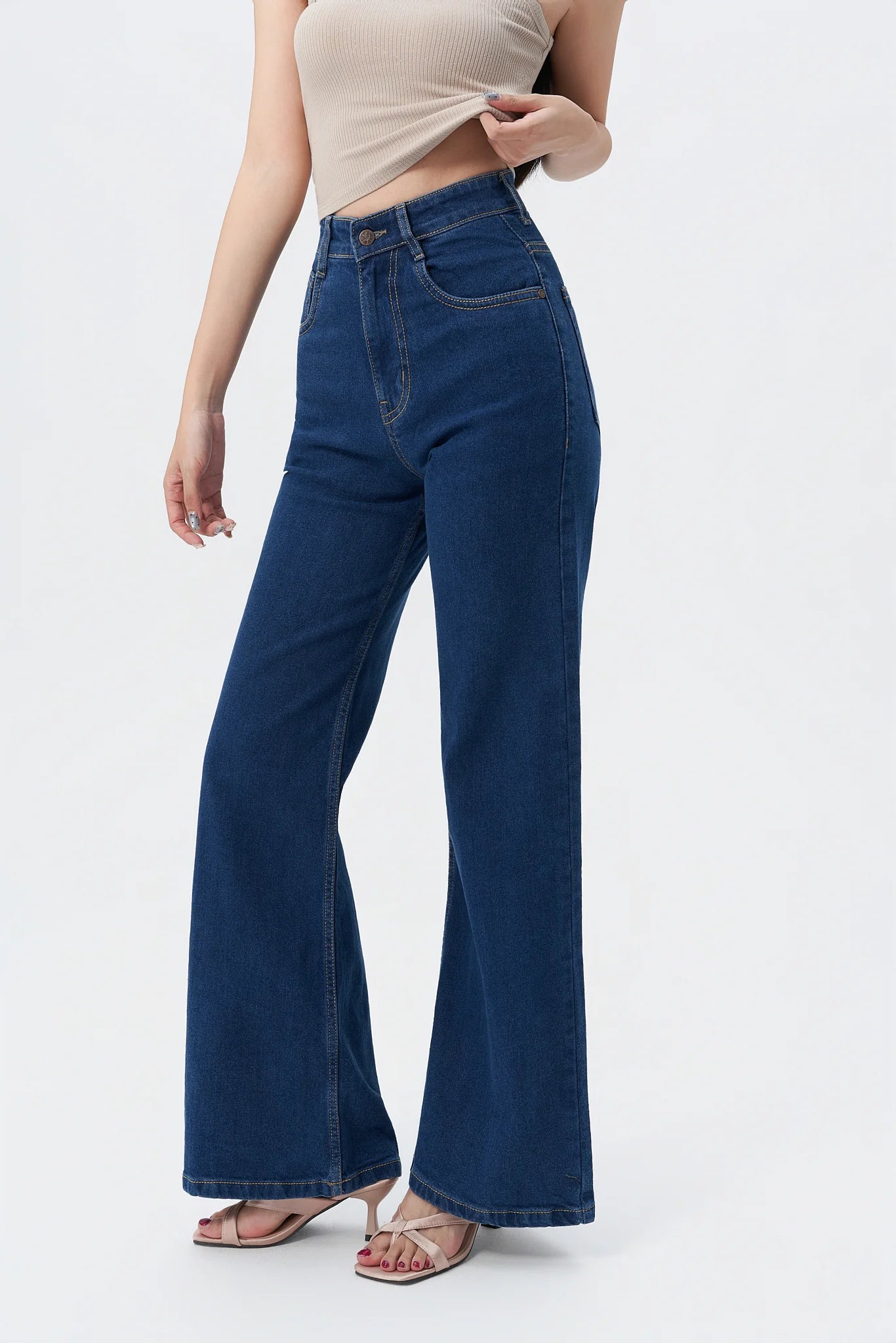 Wide Leg High Rise Jeans