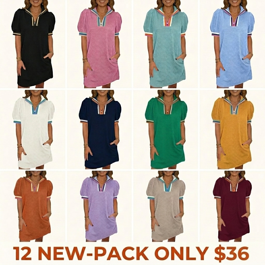 Women's Summer Puff-Sleeve Mini Dress