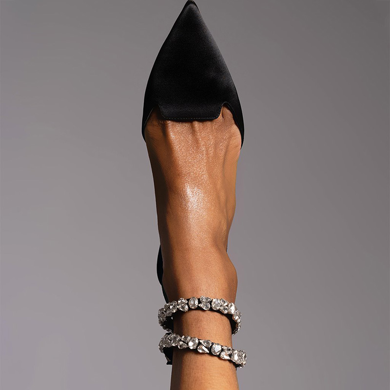 Statement Rhinestone Flat Pionted Sandals