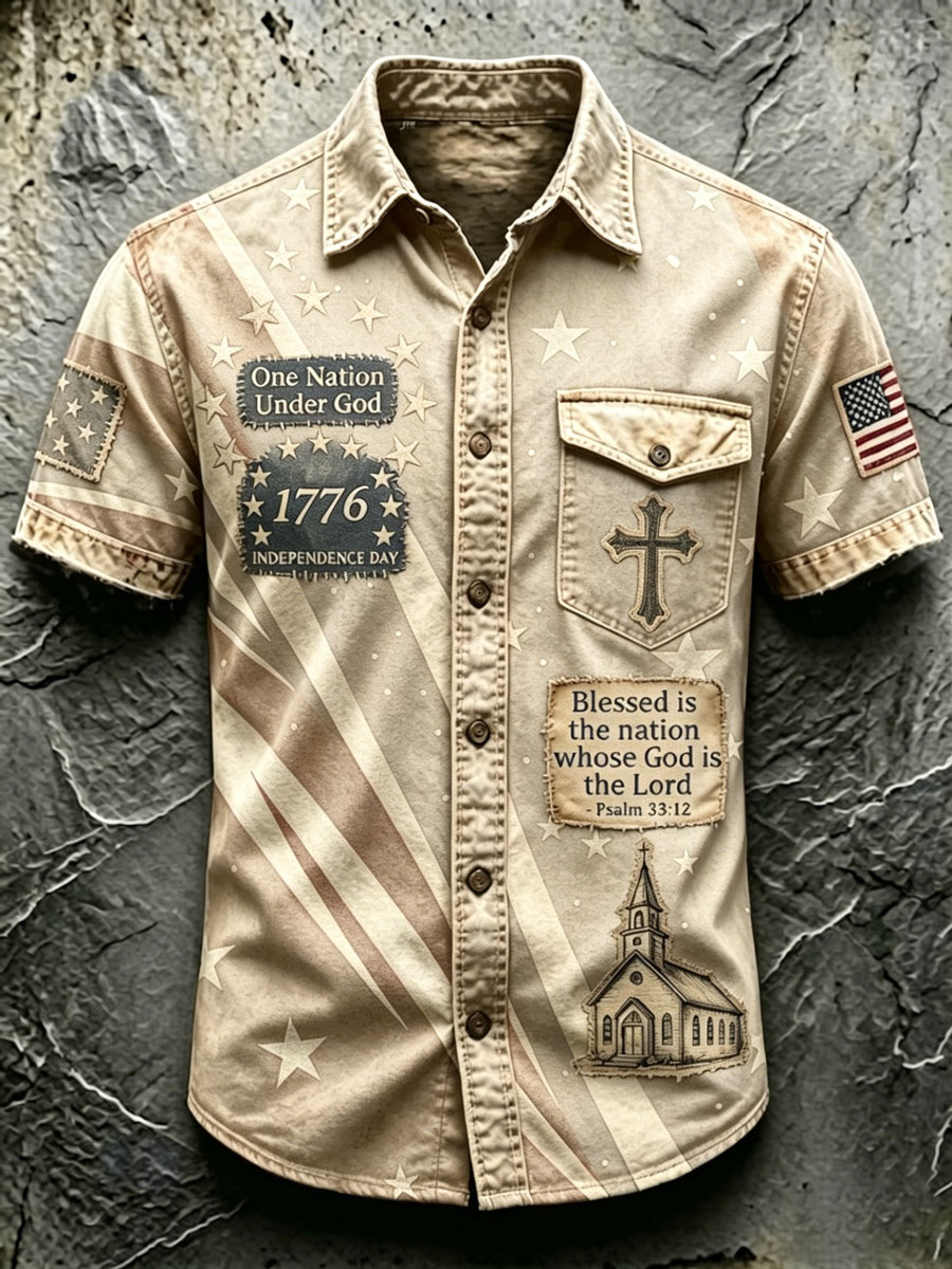 Men'S 250Th Anniversary National Faith Print  Shirt