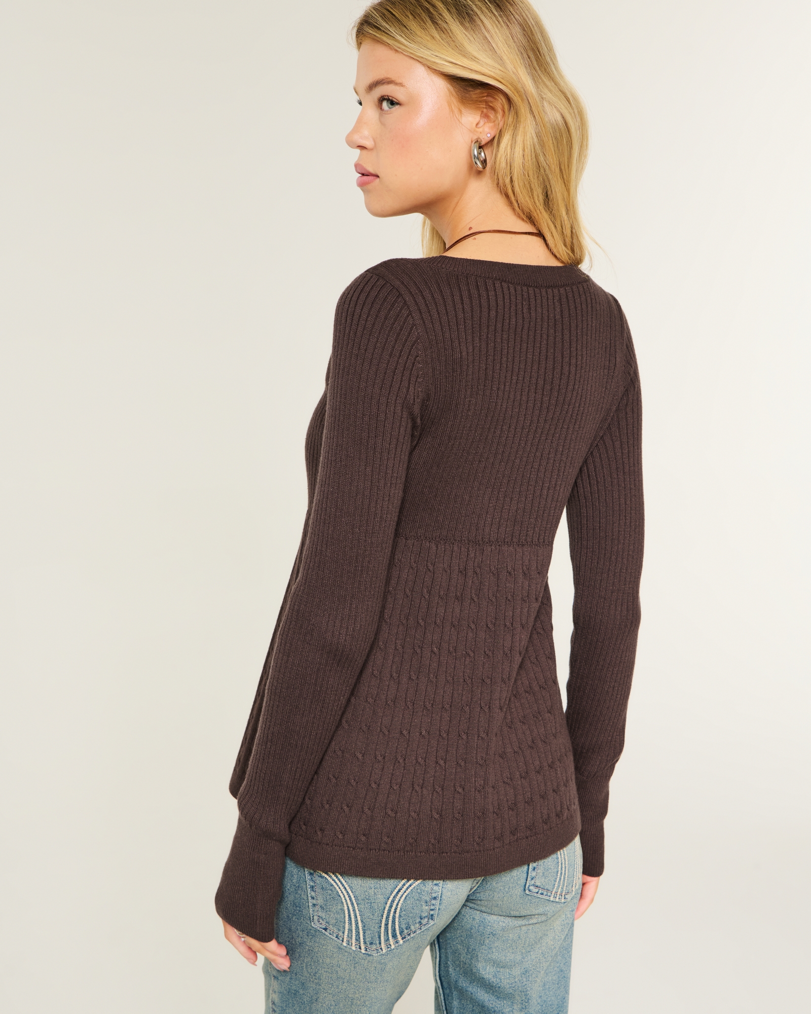 Long-Sleeve Flyaway Babydoll Cardigan