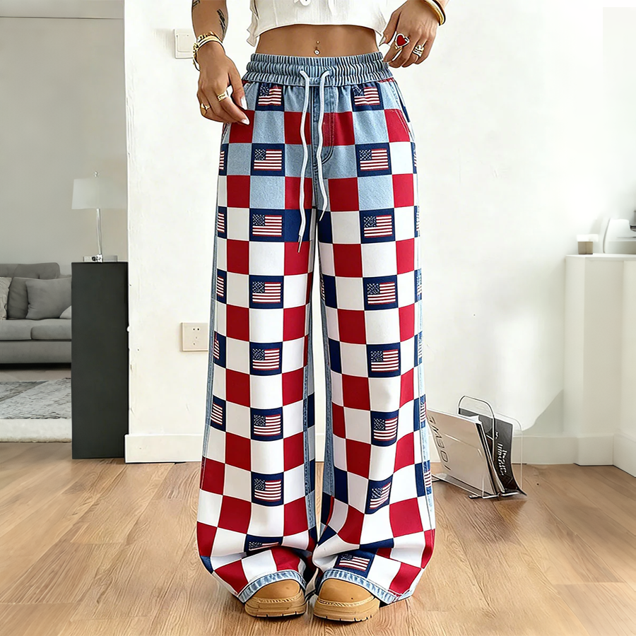 Women's American Flag Casual Pants