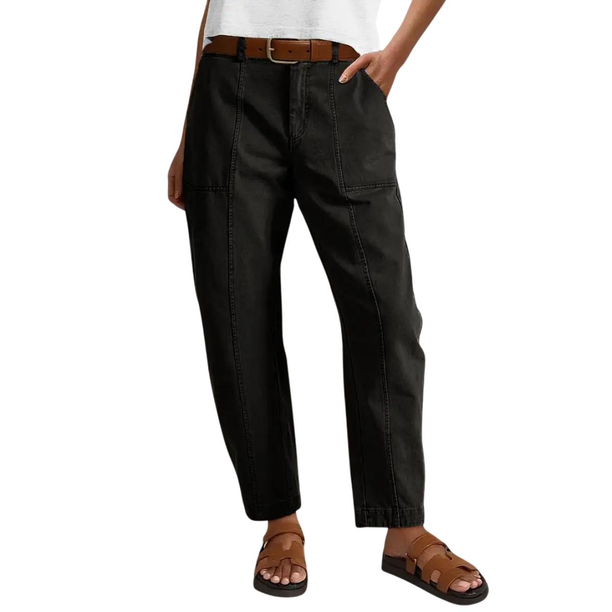 Mother's Day Sale💕Mid Waist Baby Barrel Fit Deep Pockets Pants