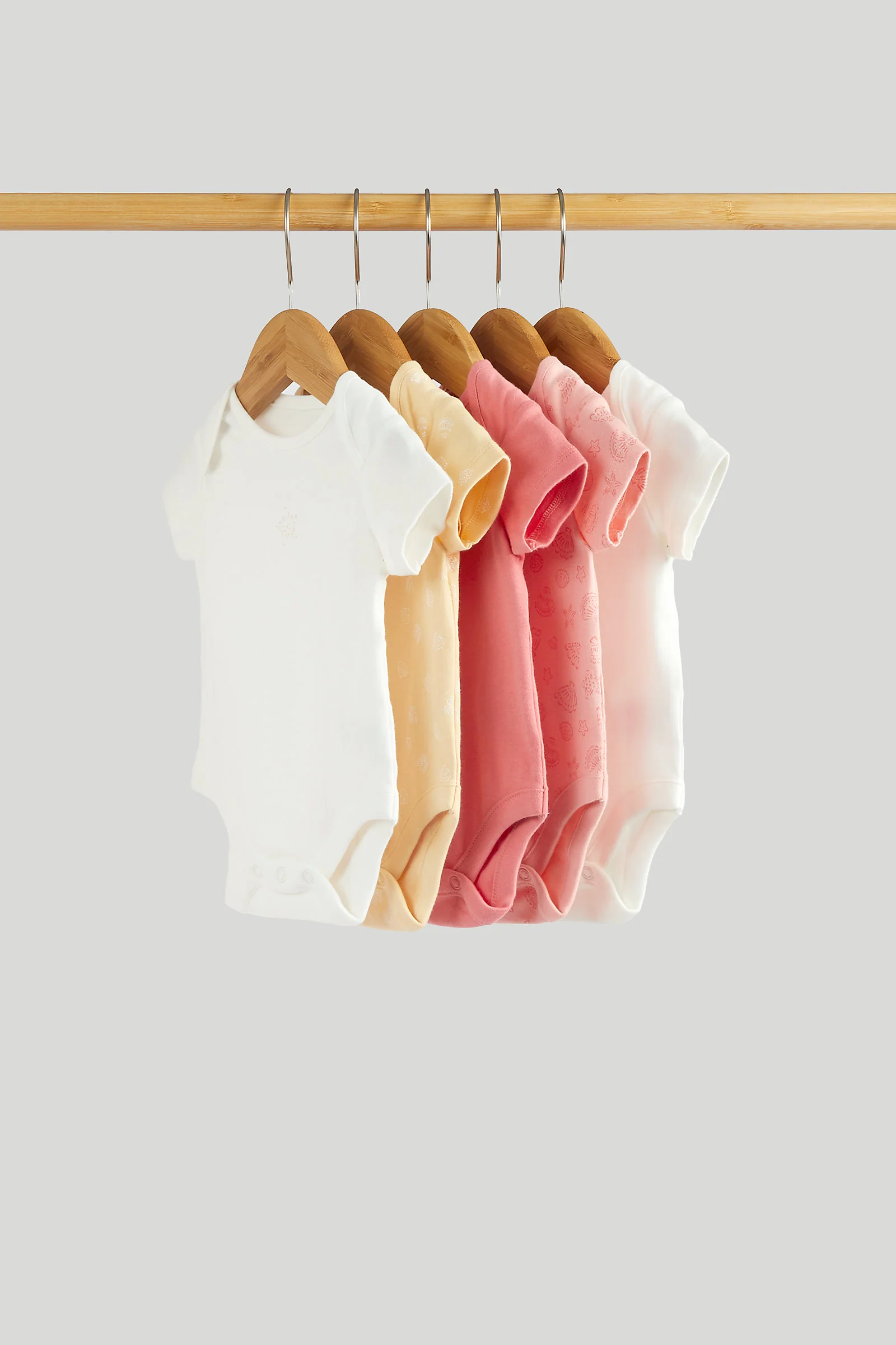 5 Pack Shells Short-Sleeved Bodysuits