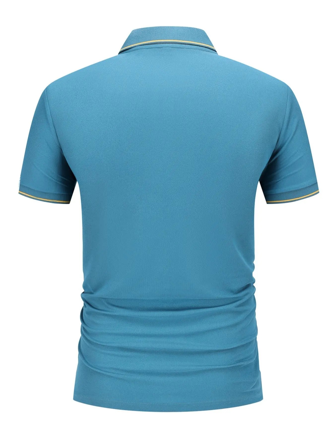 Men's Regular Fit Letter Print Skull Rabbit Contrast Trim Polo Shirt, Casual Short Sleeve Half Zip Top for Summer